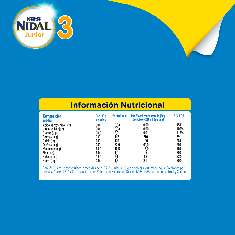 Fórmula Láctea NIDAL® 3  Junior 800g 