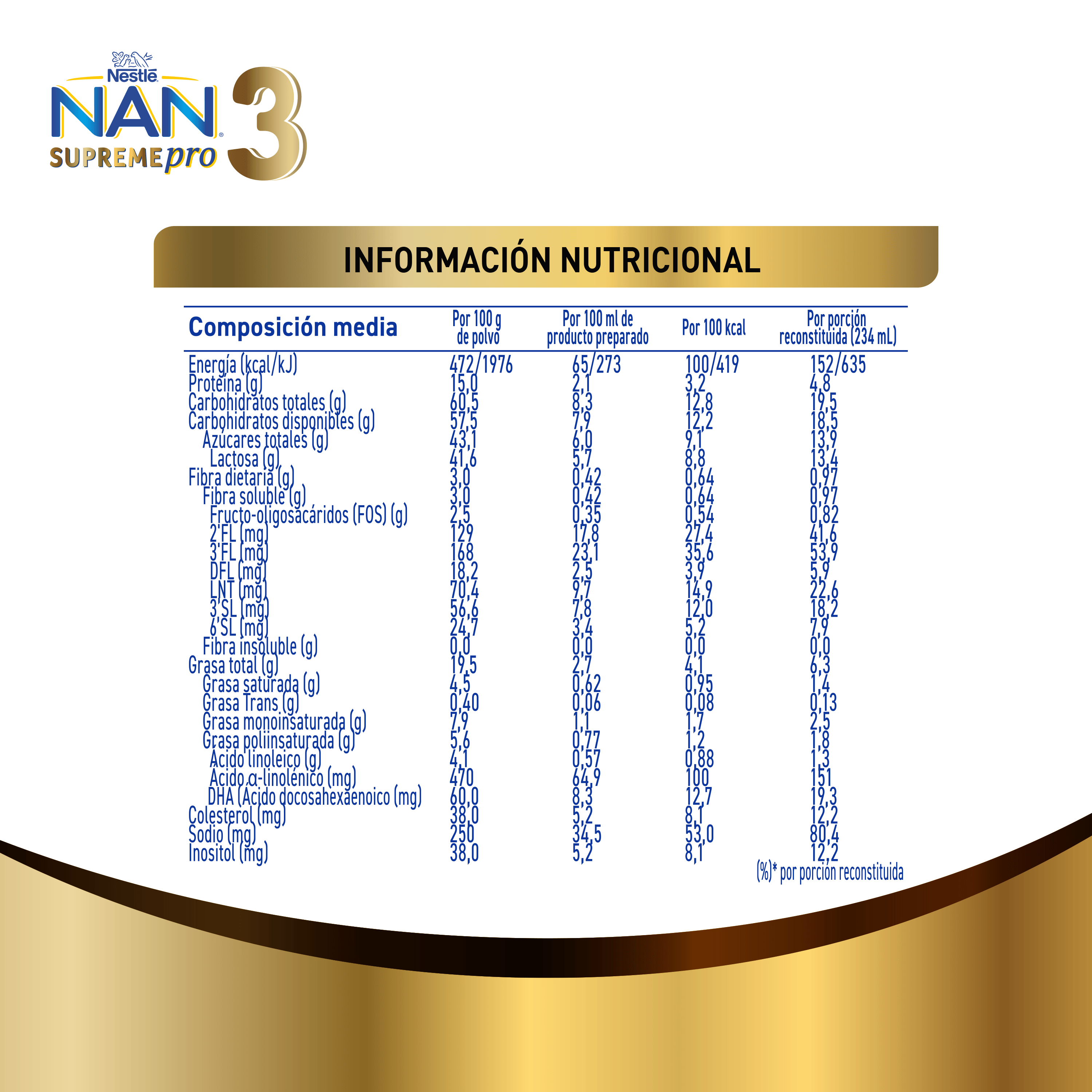 Fórmula Infantil NAN® 3 SupremePro 800g 