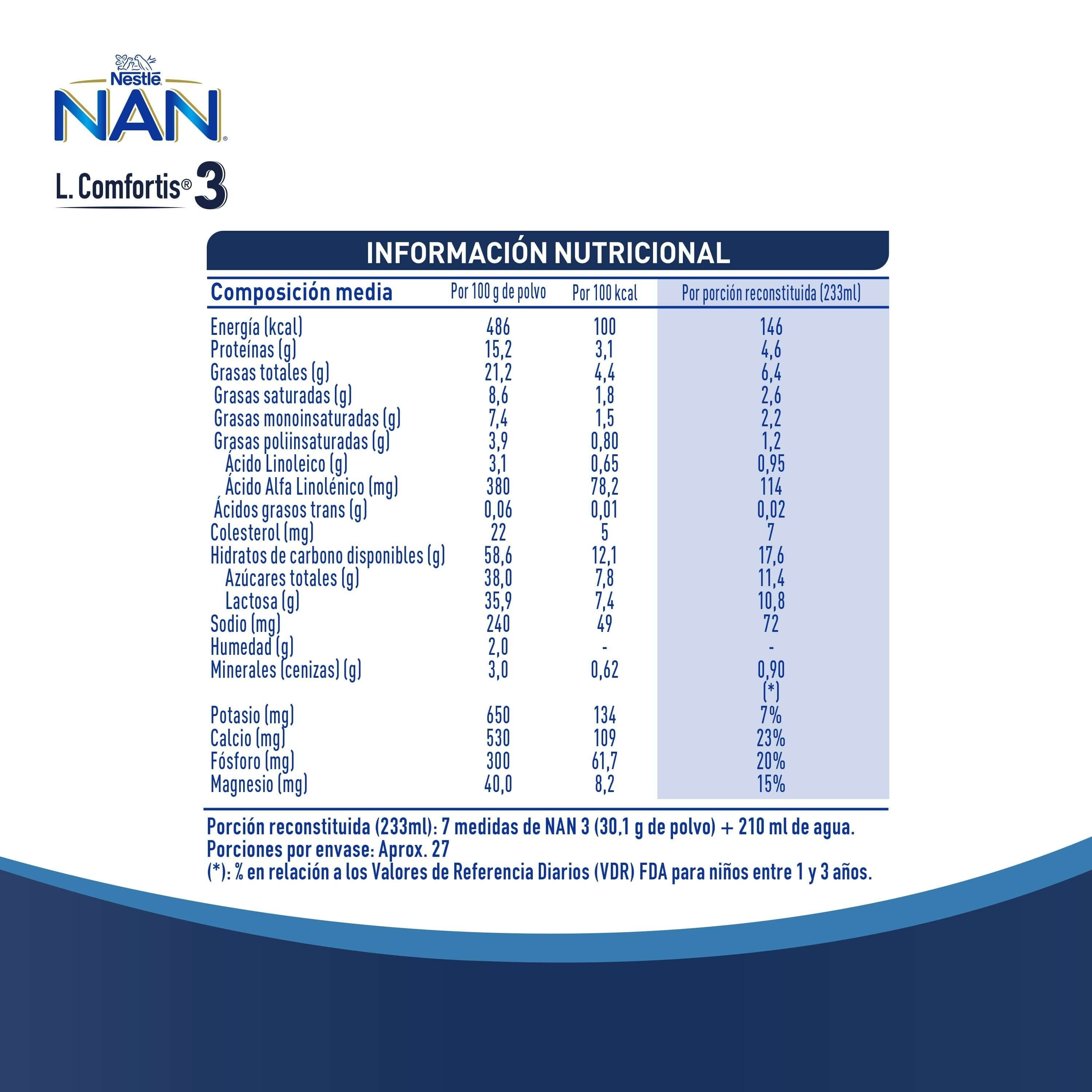 Fórmula Infantil NAN® 3 L Comfortis 800g