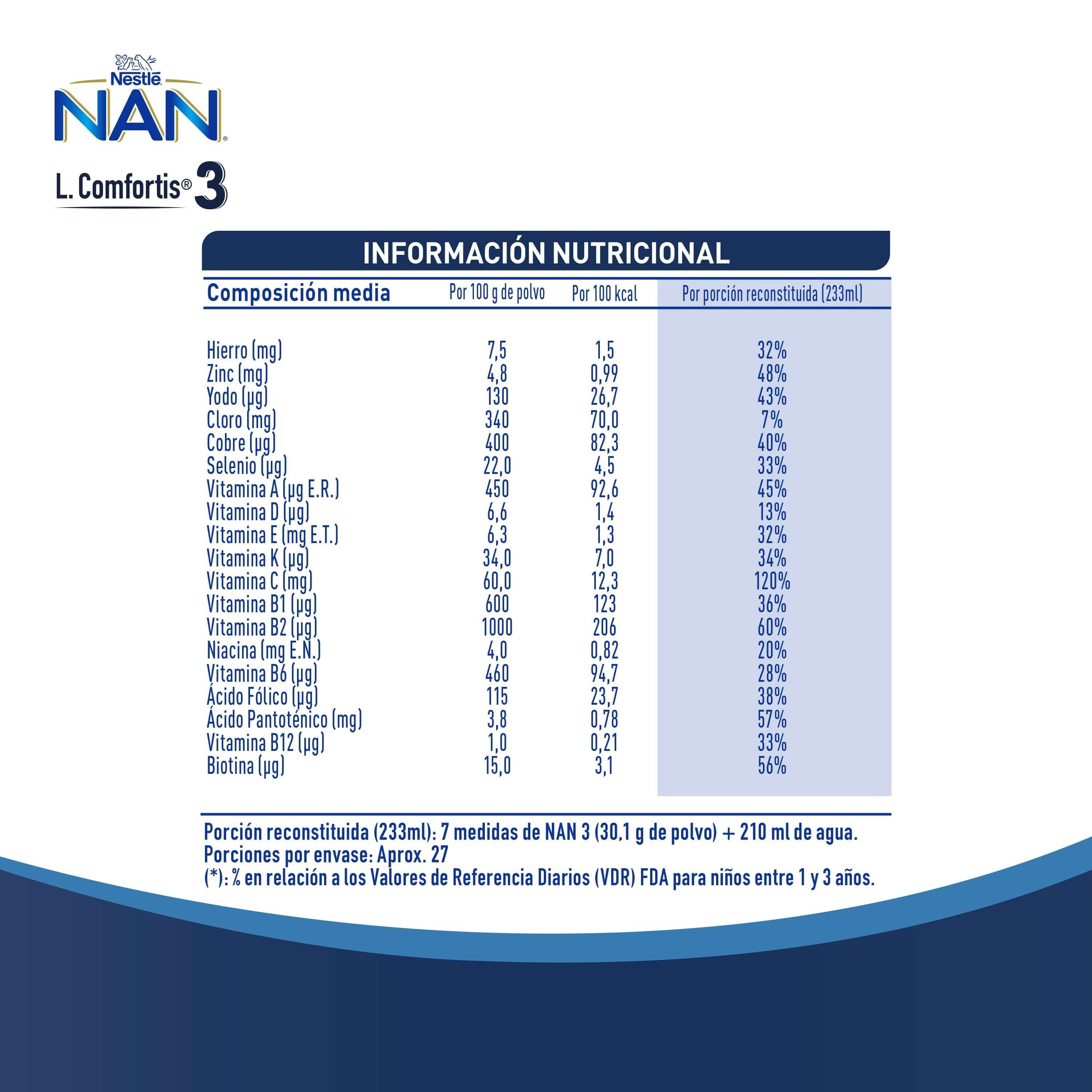 Fórmula Infantil NAN® 3 L Comfortis 800g