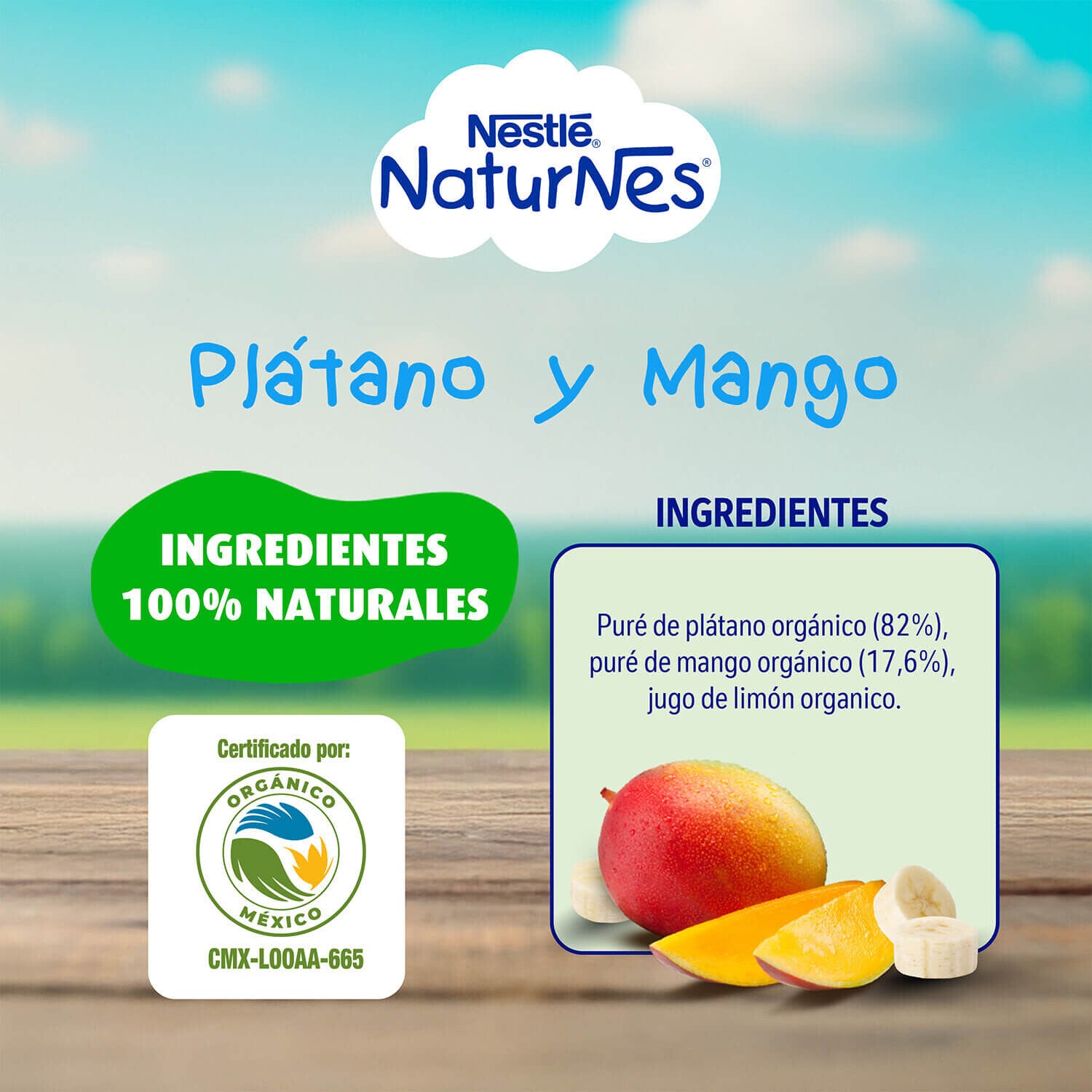 Colado Naturnes® Orgánico Plátano Mango 100g