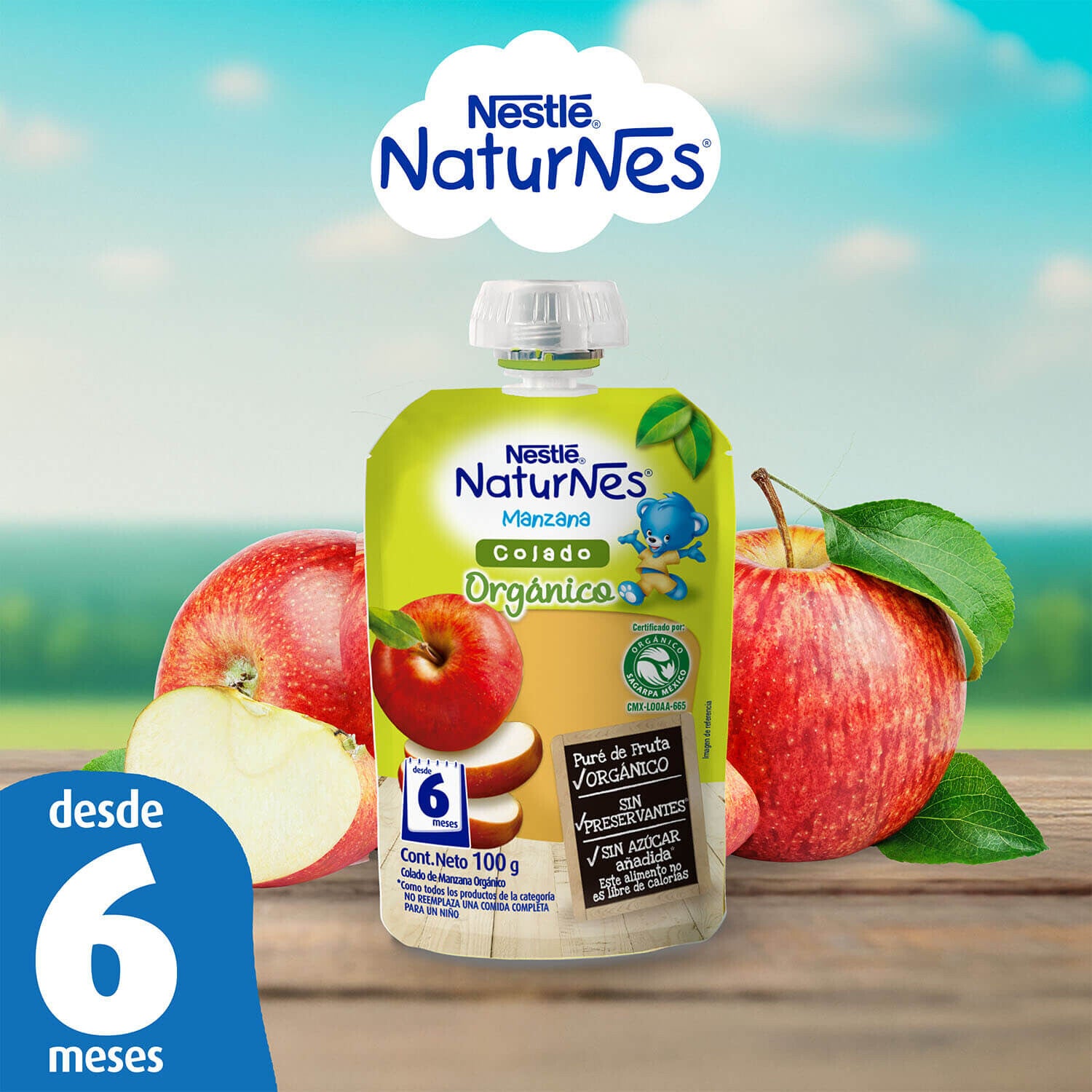 Colado Naturnes Orgánico Manzana 100g