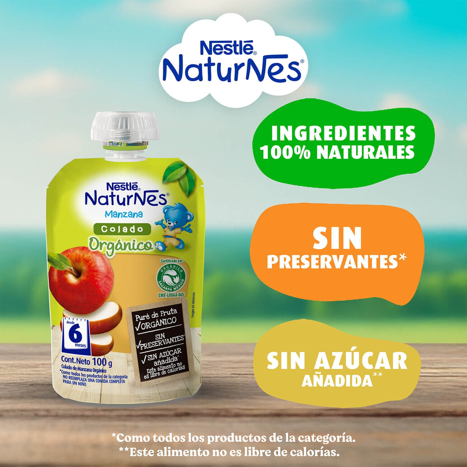 Colado Naturnes Orgánico Manzana 100g