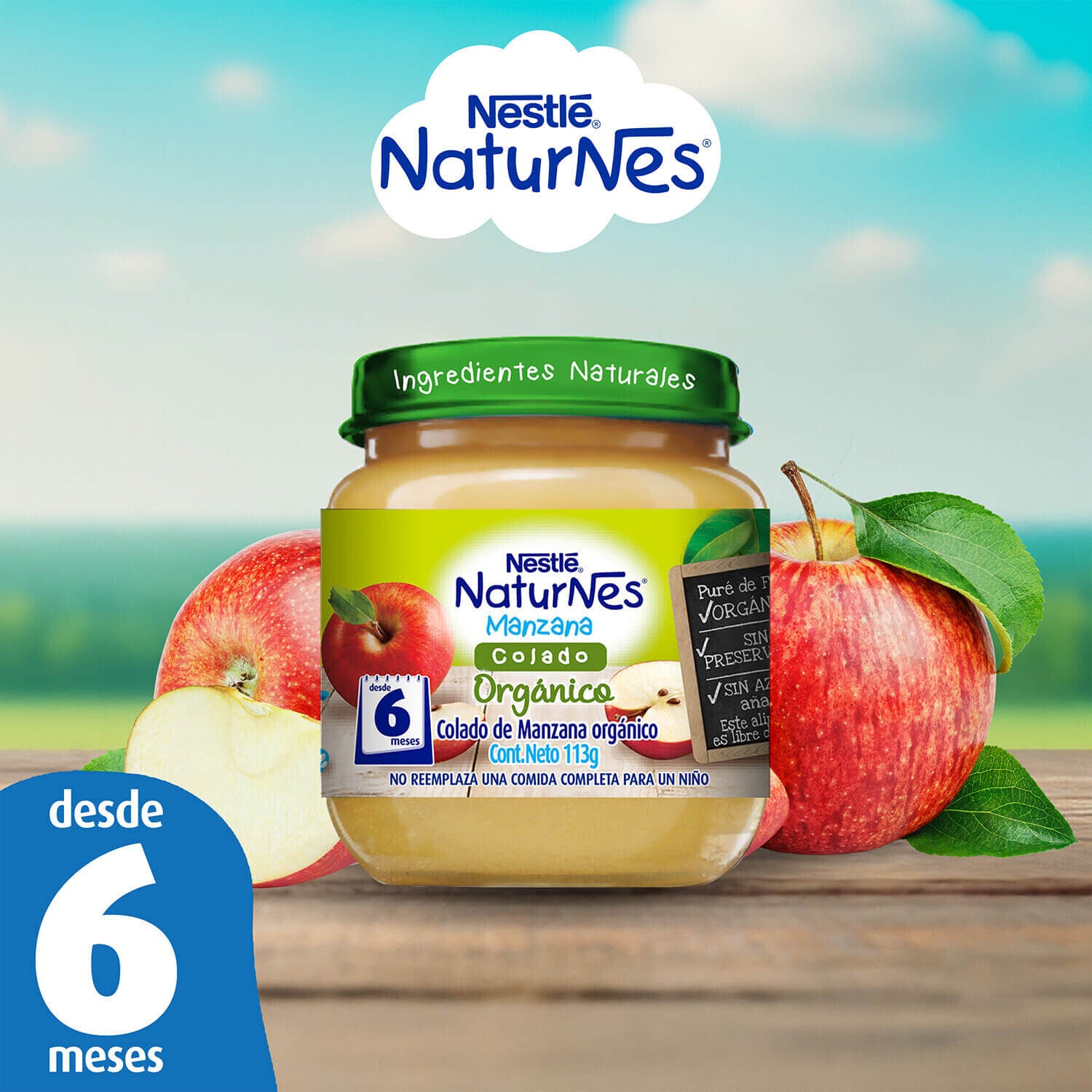 Colado Naturnes® Orgánico Manzana 113g
