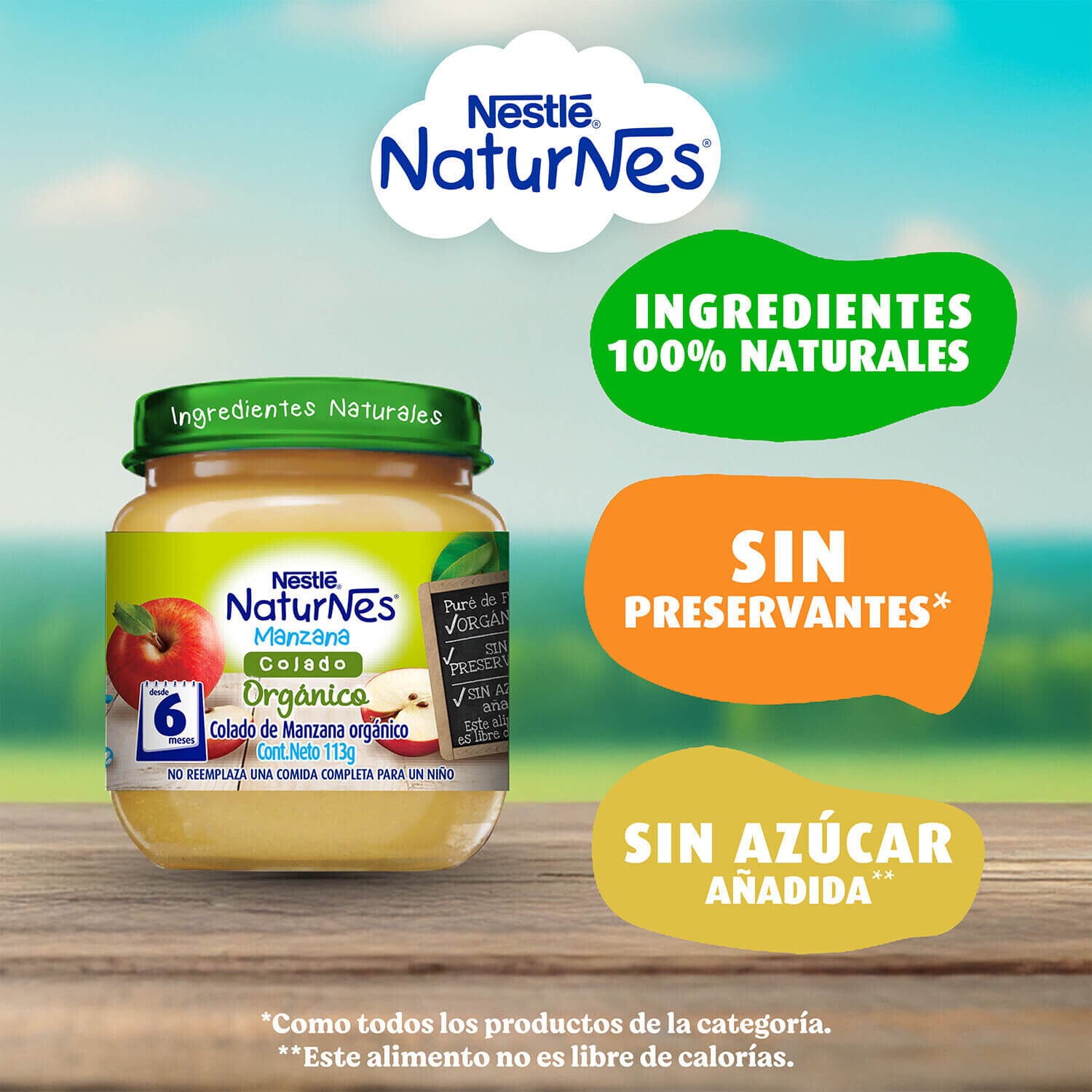 Colado Naturnes® Orgánico Manzana 113g