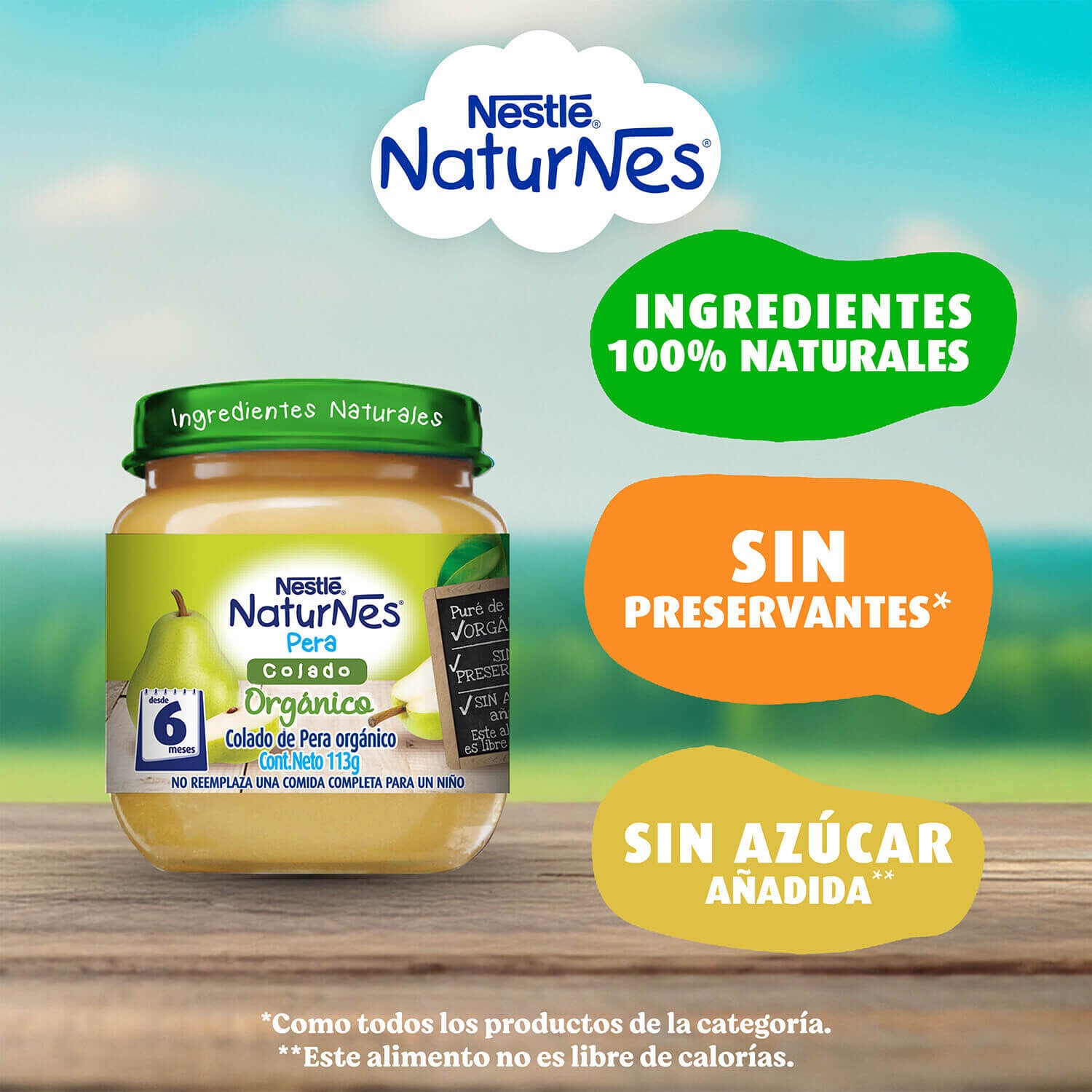 Colado Naturnes® Orgánico Pera 113g