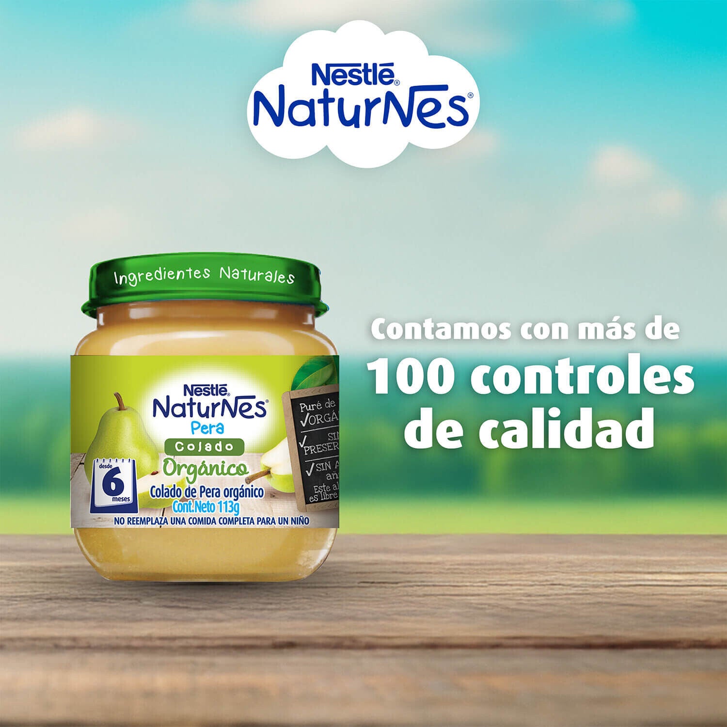 Colado Naturnes® Orgánico Pera 113g