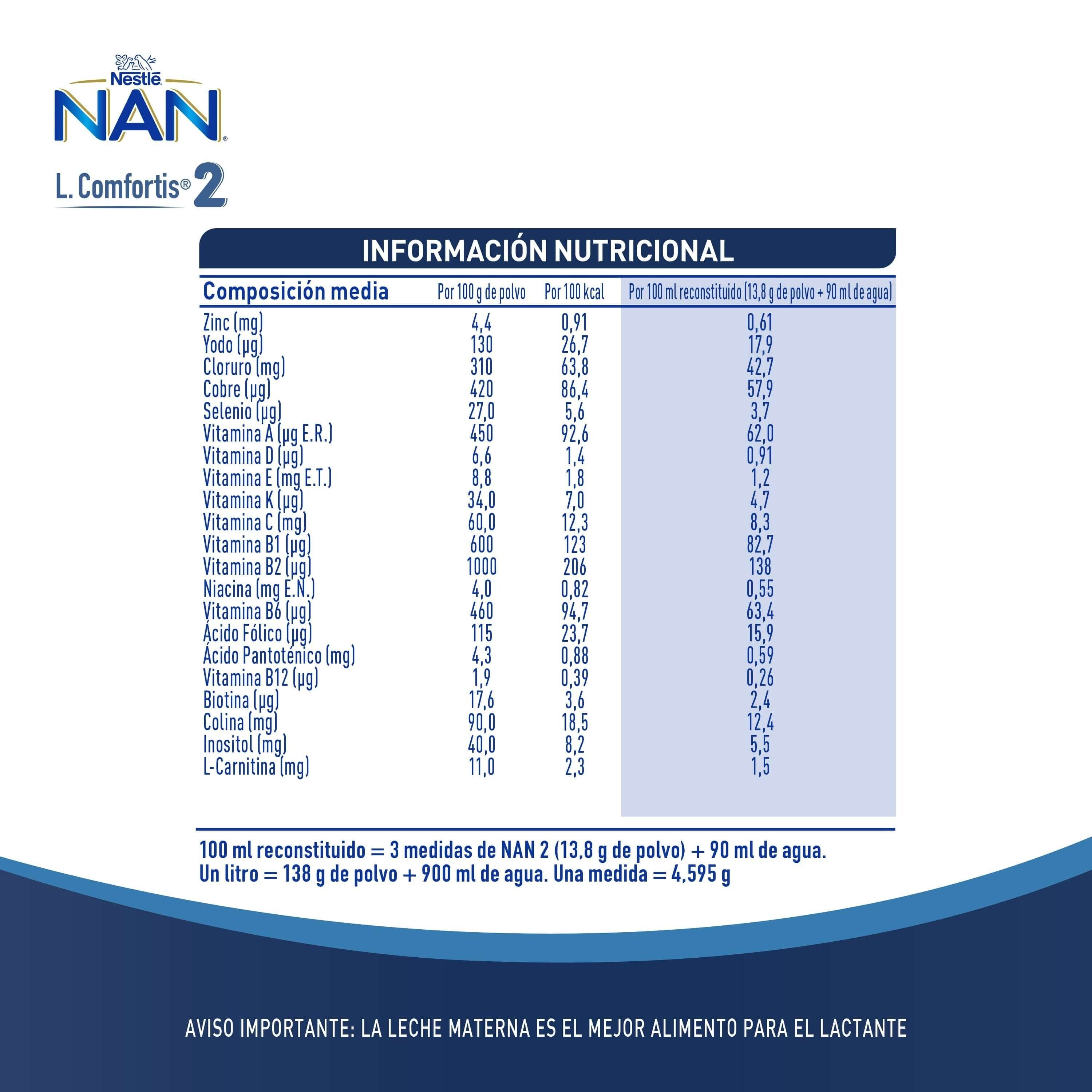 Fórmula Infantil NAN® 2 L Comfortis 800g