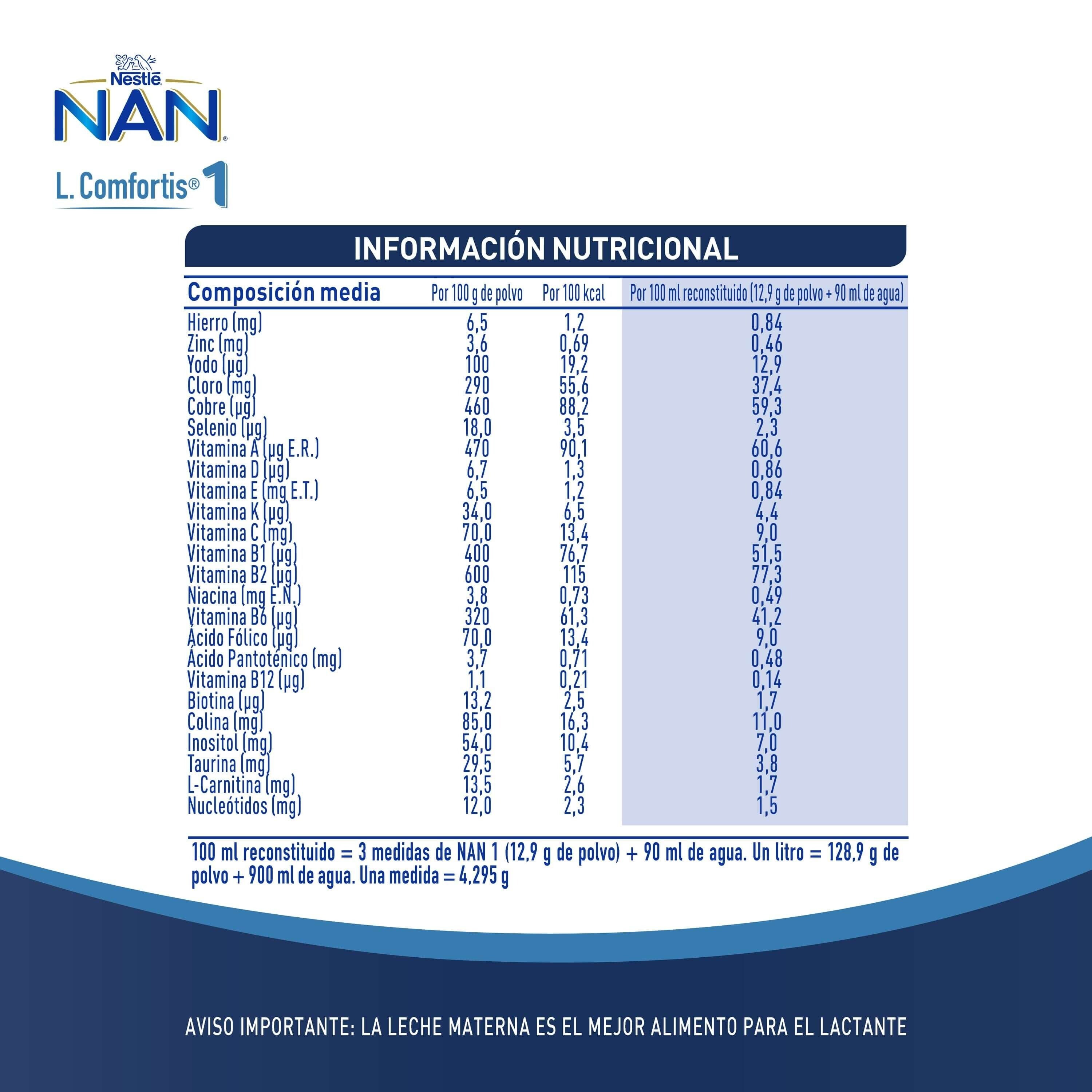 Fórmula Infantil NAN® 1 L Comfortis 800g