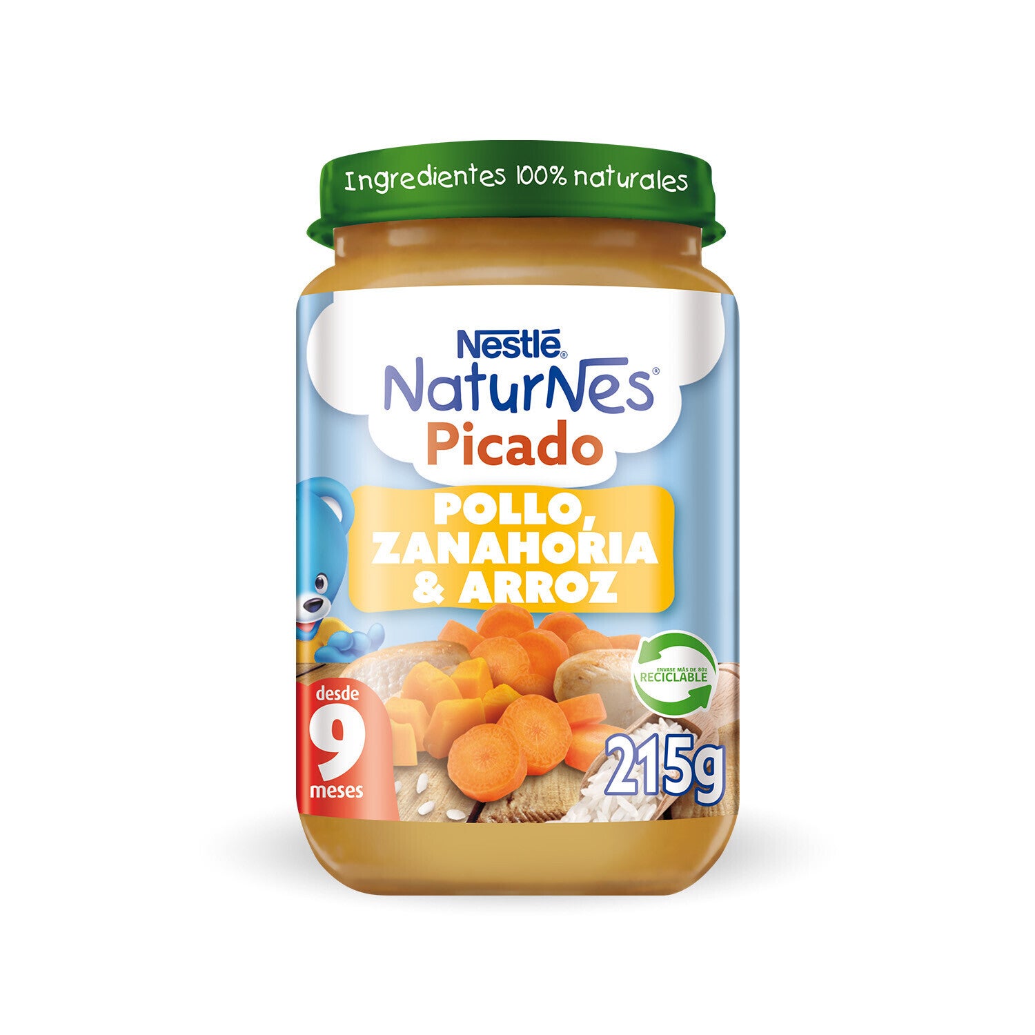 Picado Naturnes Pollo, Zanahoria y Arroz 215g