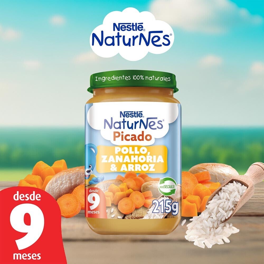 Picado Naturnes Pollo, Zanahoria y Arroz 215g