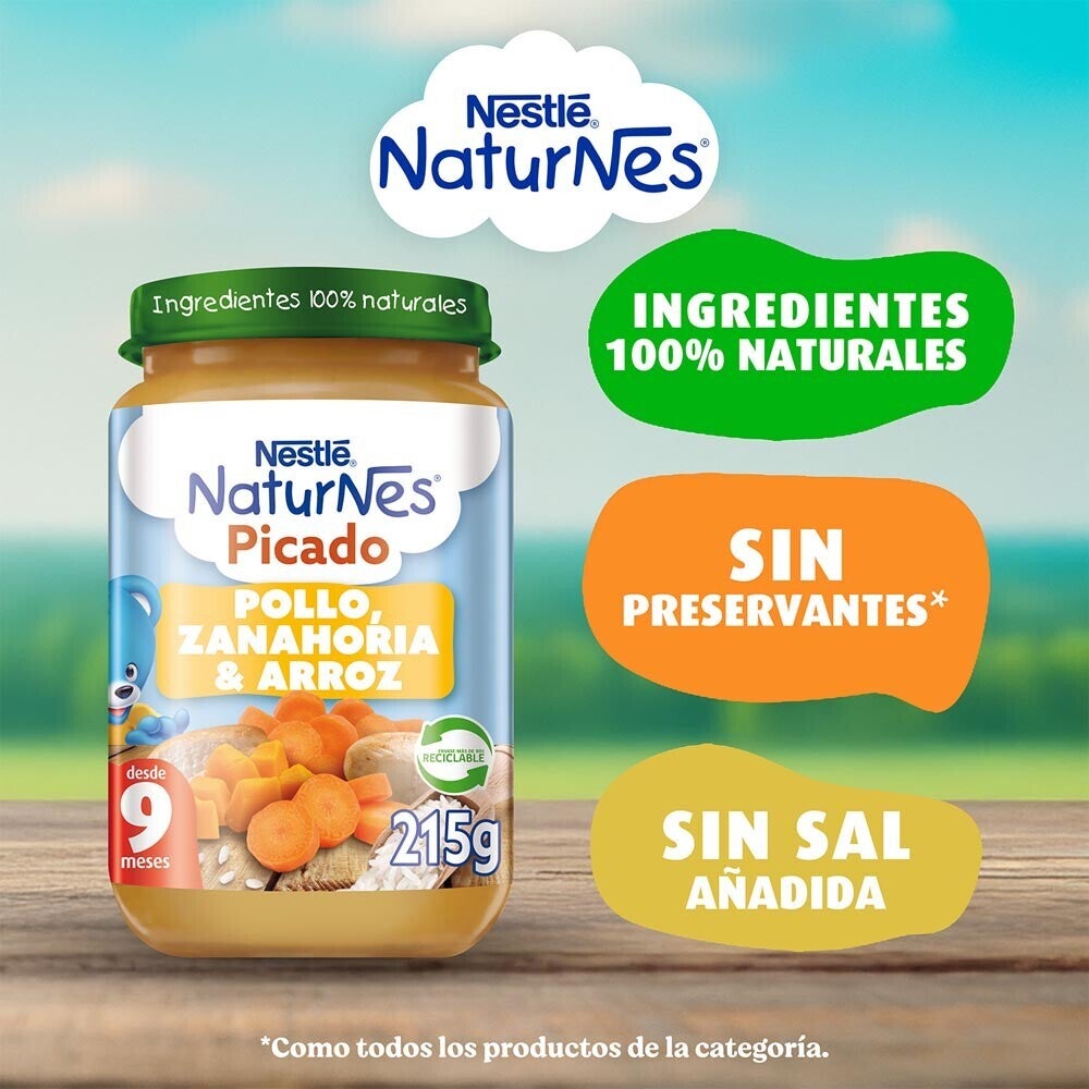 Picado Naturnes Pollo, Zanahoria y Arroz 215g