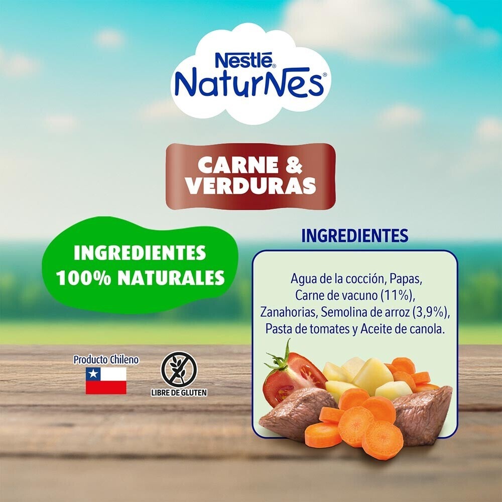 Colado Naturnes Carne y Verduras 215g