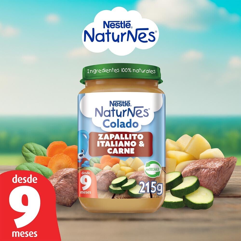 Colado Naturnes Zapallito Italiano y Carne 215g 