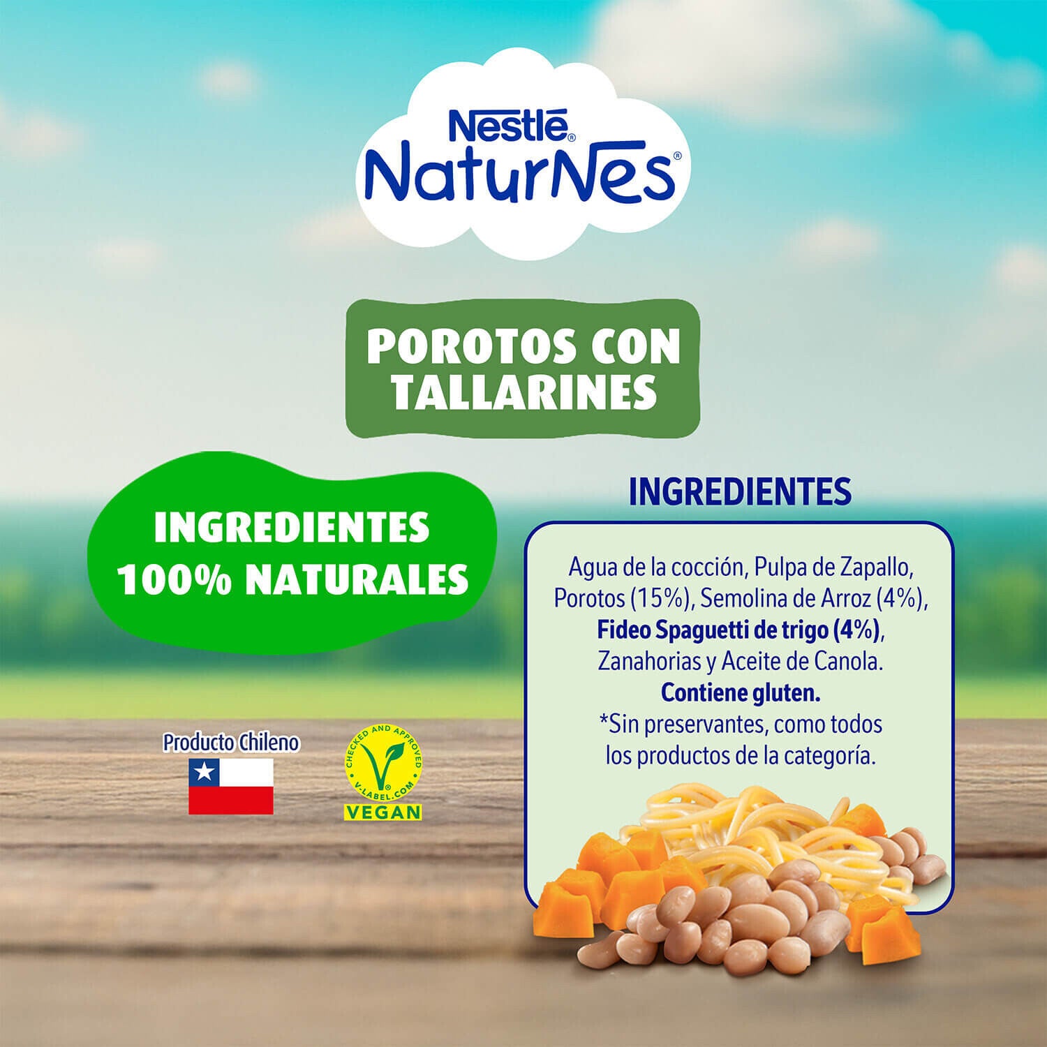 Picado Naturnes Porotos con Tallarines