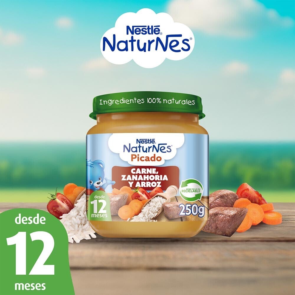 Picado Naturnes Carne, Zanahoria y Arroz 250g