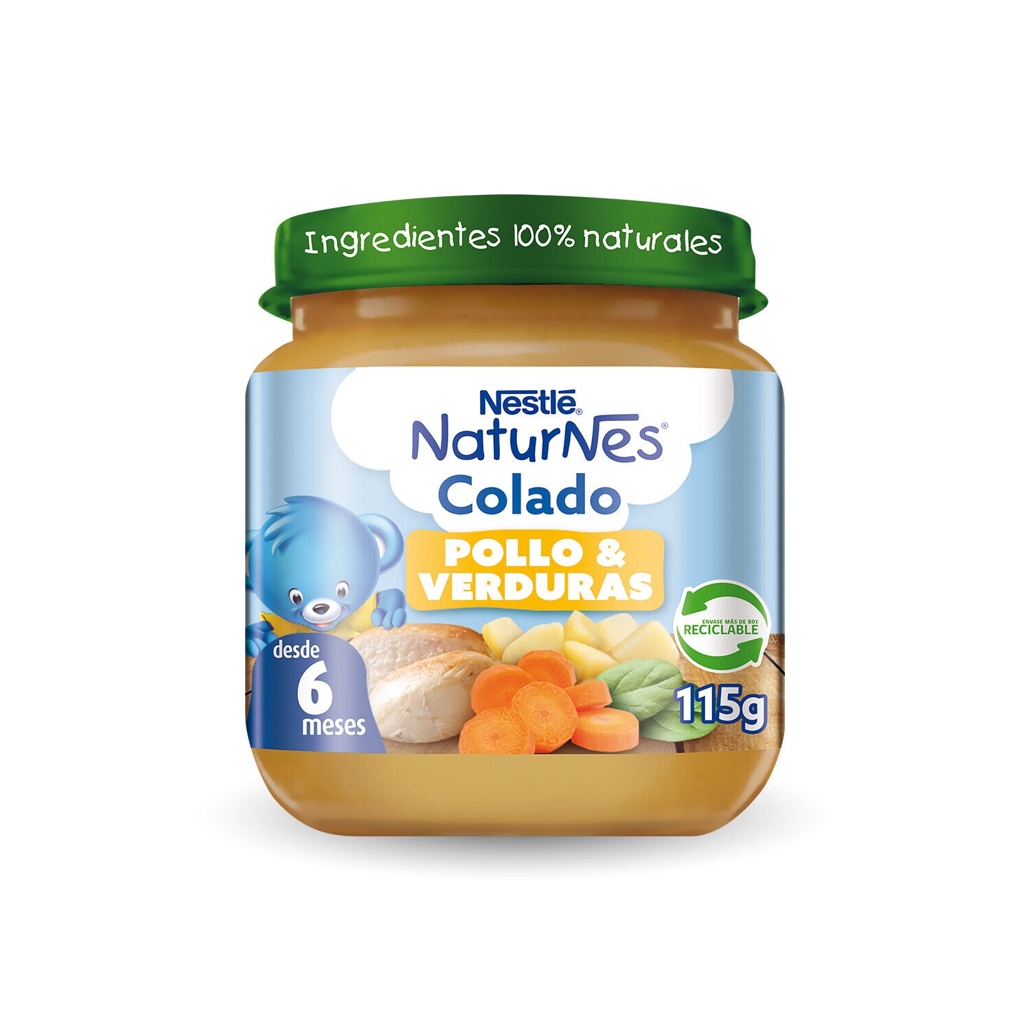 Colado Naturnes Pollo Verduras 115g