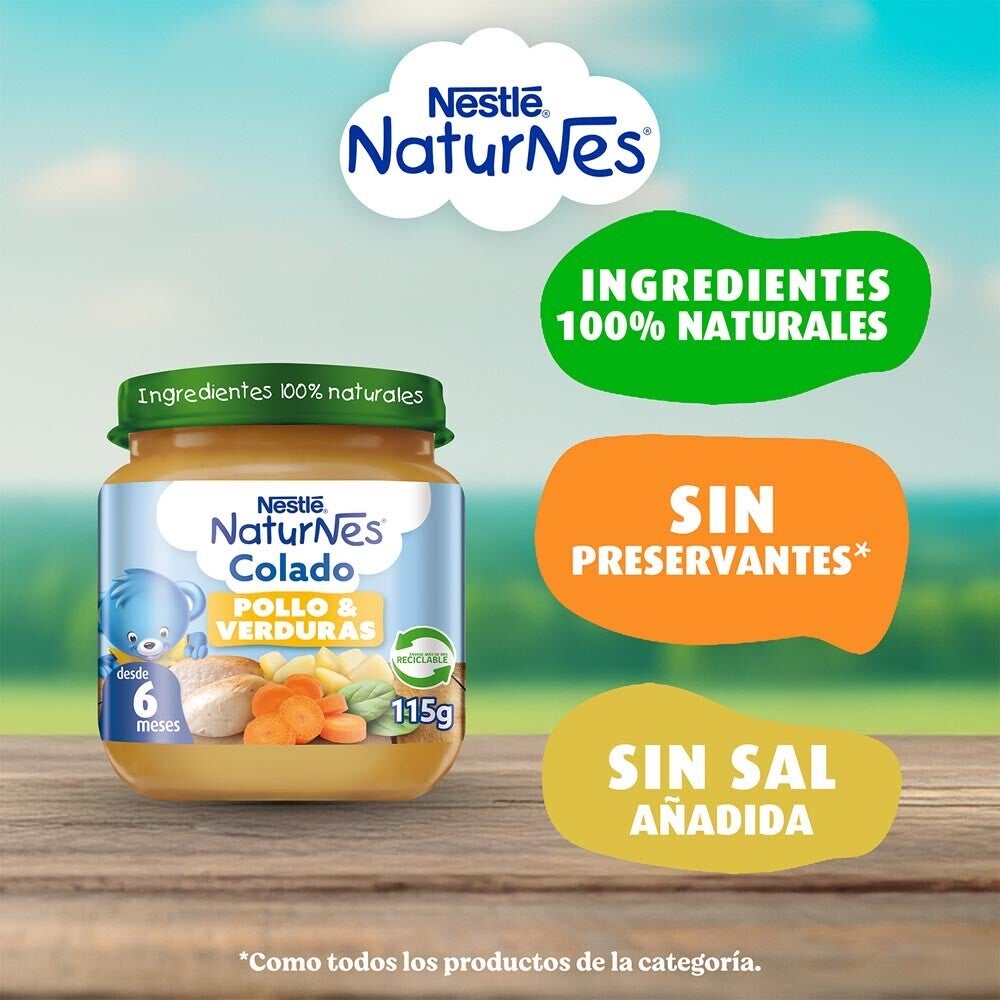 Colado Naturnes Pollo Verduras 115g