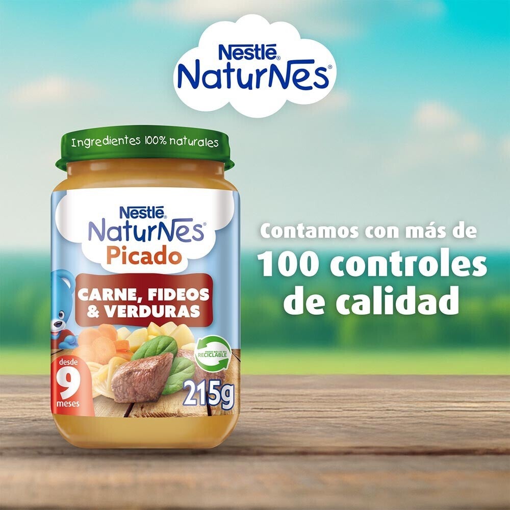 Picado Naturnes Carne, Fideos y Verduras 215g