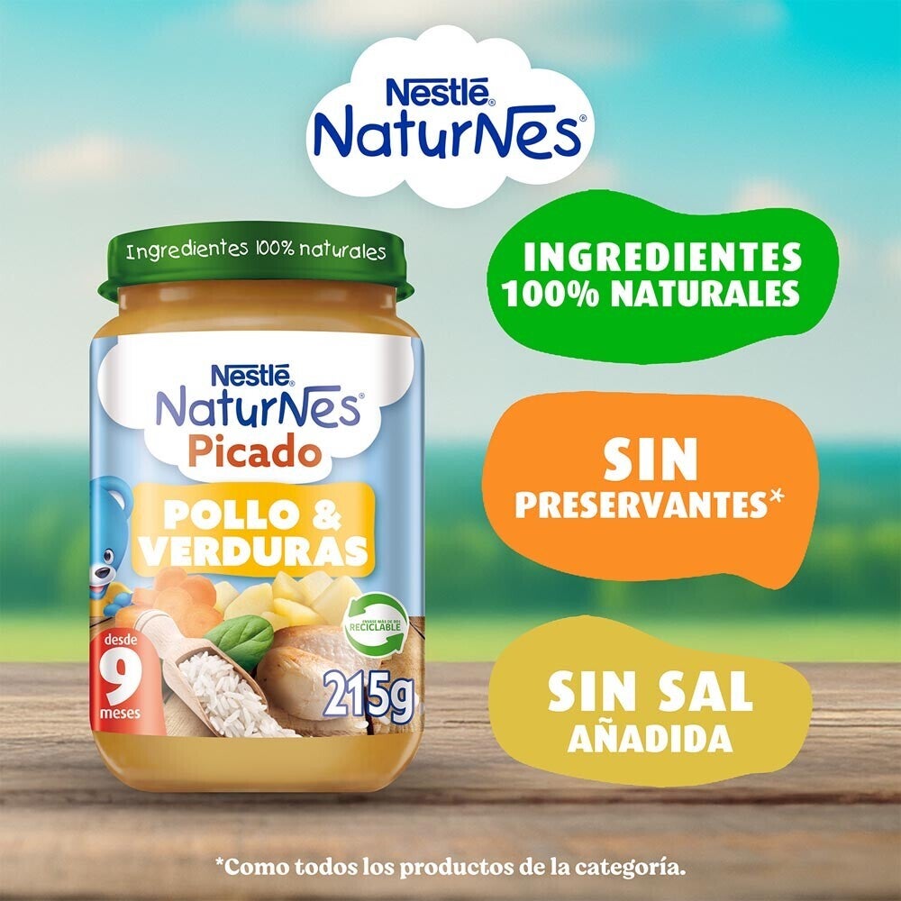 Picado Naturnes Pollo y Verduras 215g