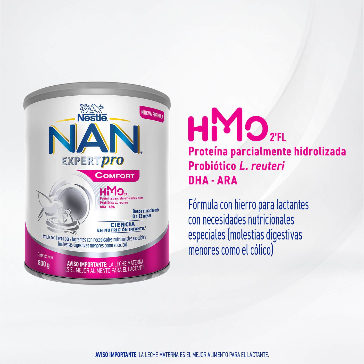 Fórmula Infantil NAN® Comfort Expertpro Etapas 1 y 2 800g