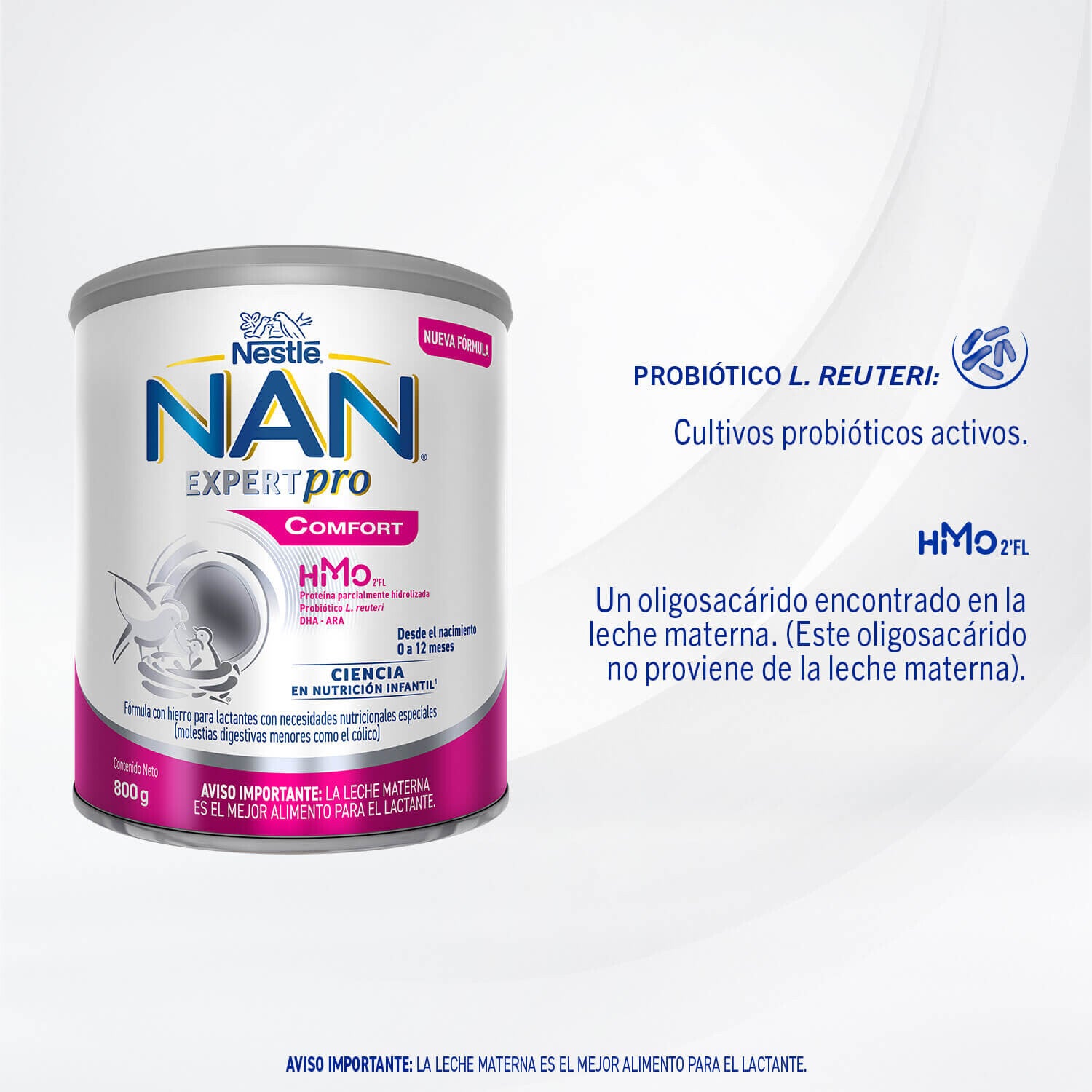 Fórmula Infantil NAN® Comfort Expertpro Etapas 1 y 2 800g