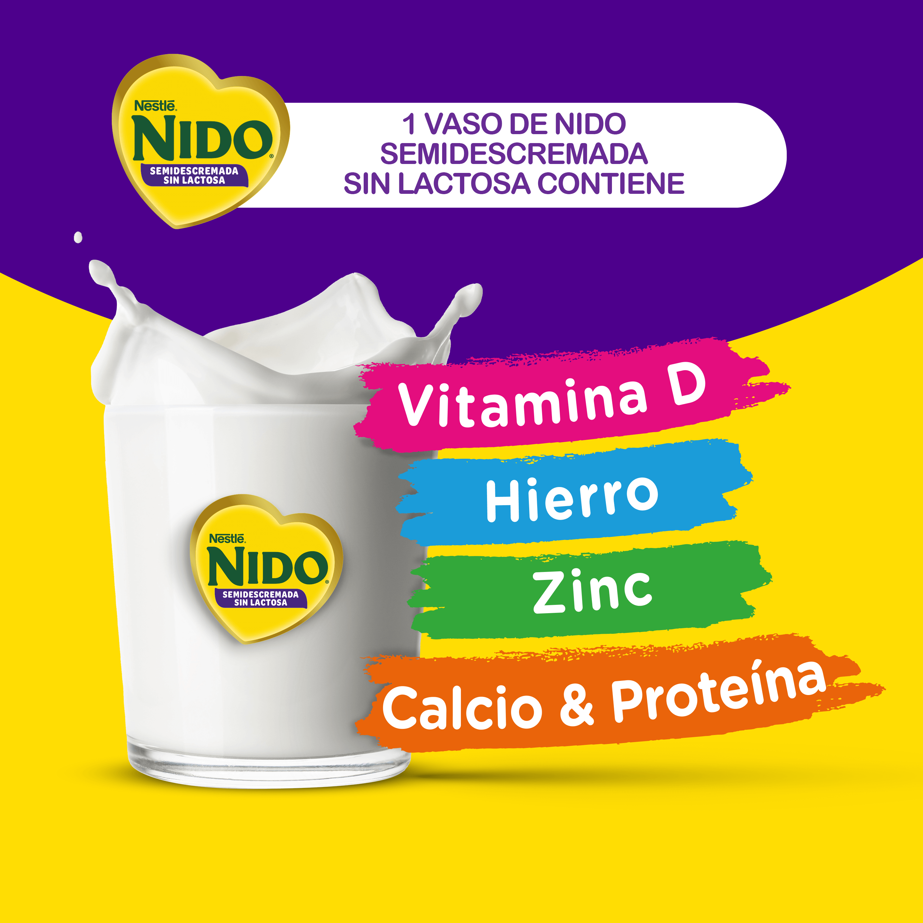 Leche en Polvo NIDO® Semidescremada Sin Lactosa 