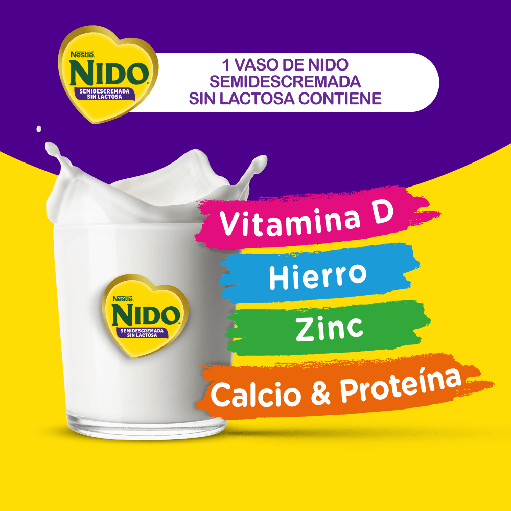 Leche en Polvo NIDO® Semidescremada Sin Lactosa