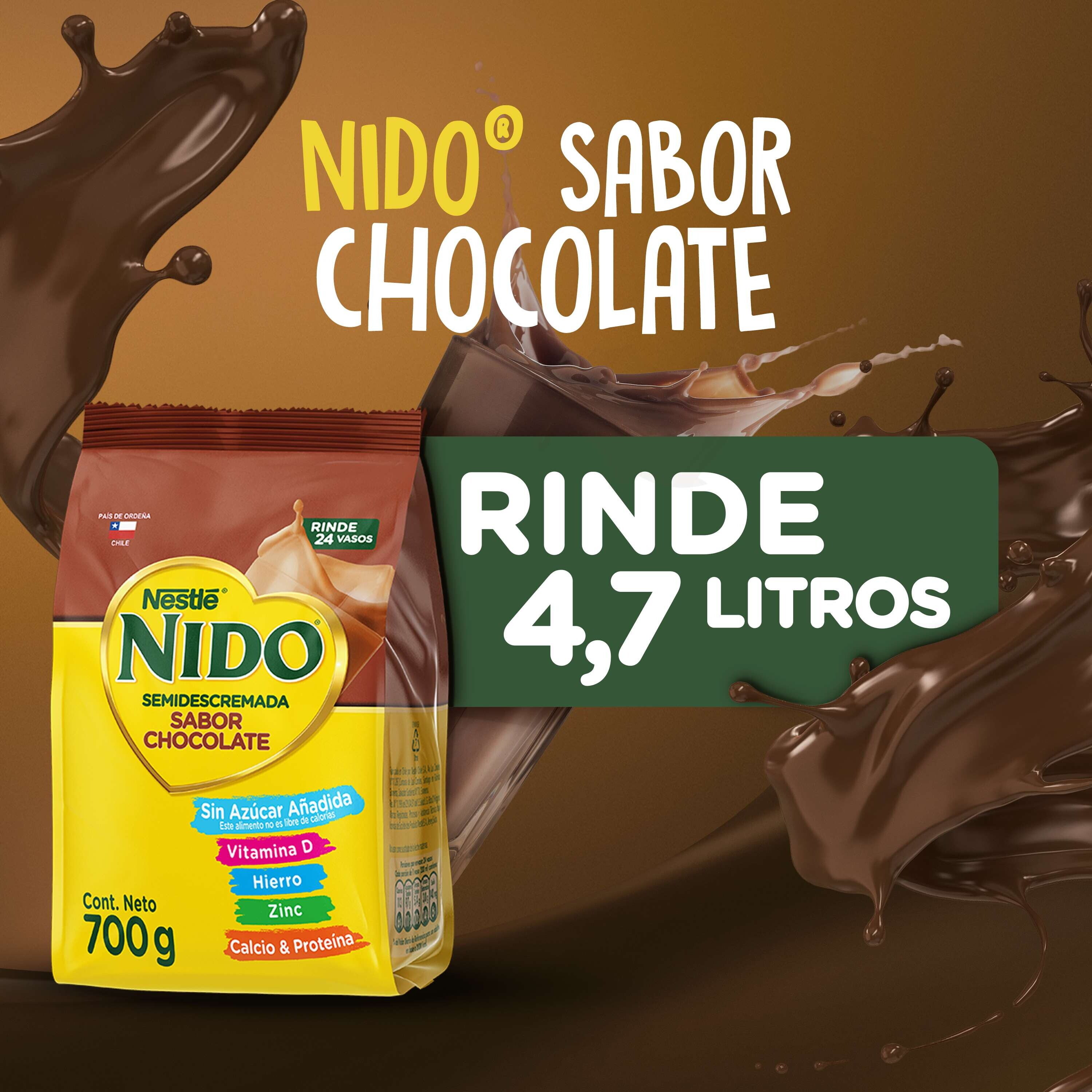 Nido Semidescremada Sabor Chocolate