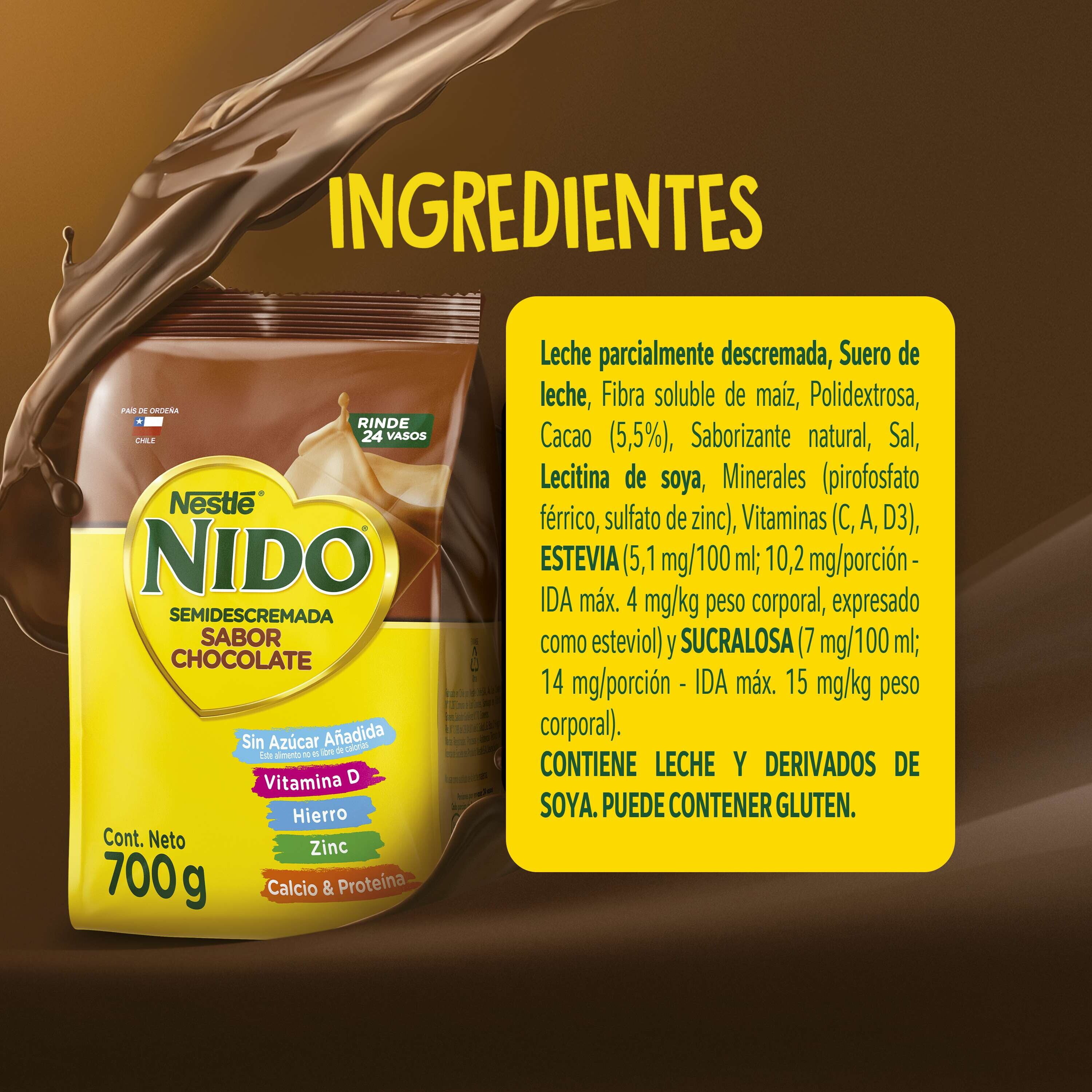 Nido Semidescremada Sabor Chocolate