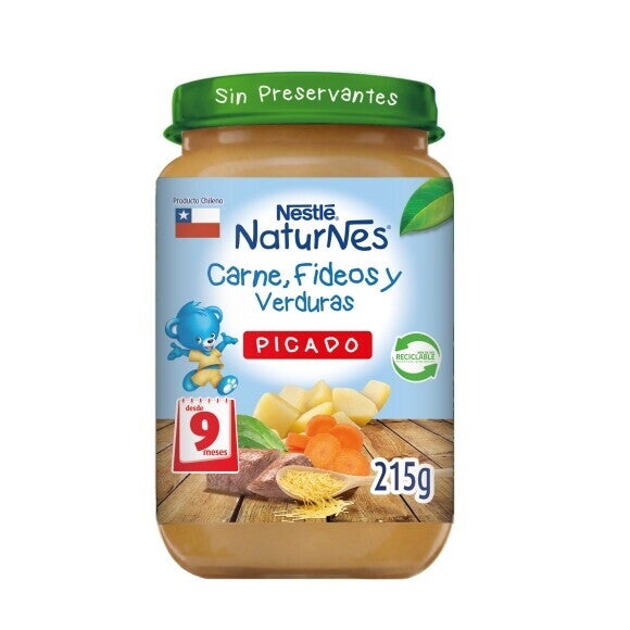 naturnes carne fideo y verduras