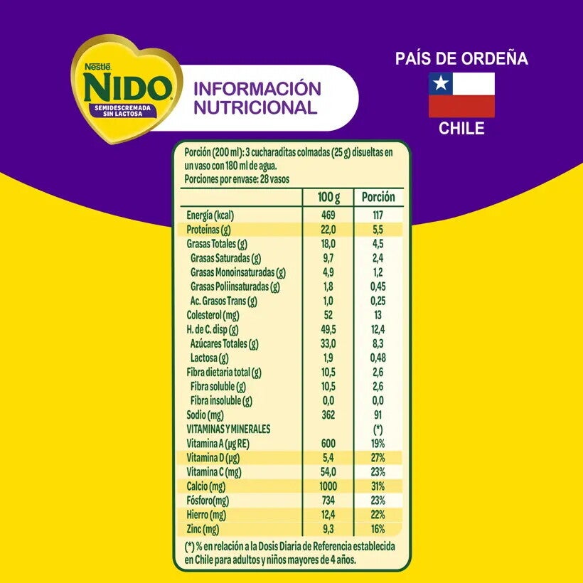 NIDO Semidescremada Sin Lactosa