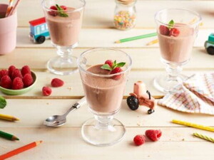 Mousse de chocolate en un pote