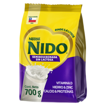 Leche en polvo NIDO®700g semidescremada sin lactosa 