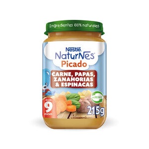 Picado Naturnes Carne, Papas, Zanahoria y Espinaca 215g