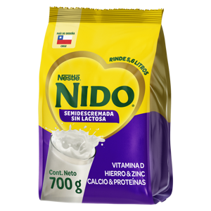 Leche en polvo NIDO®700g semidescremada sin lactosa 