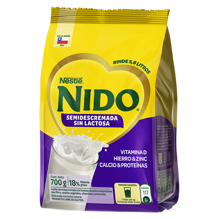 Leche en polvo NIDO®700g semidescremada sin lactosa 