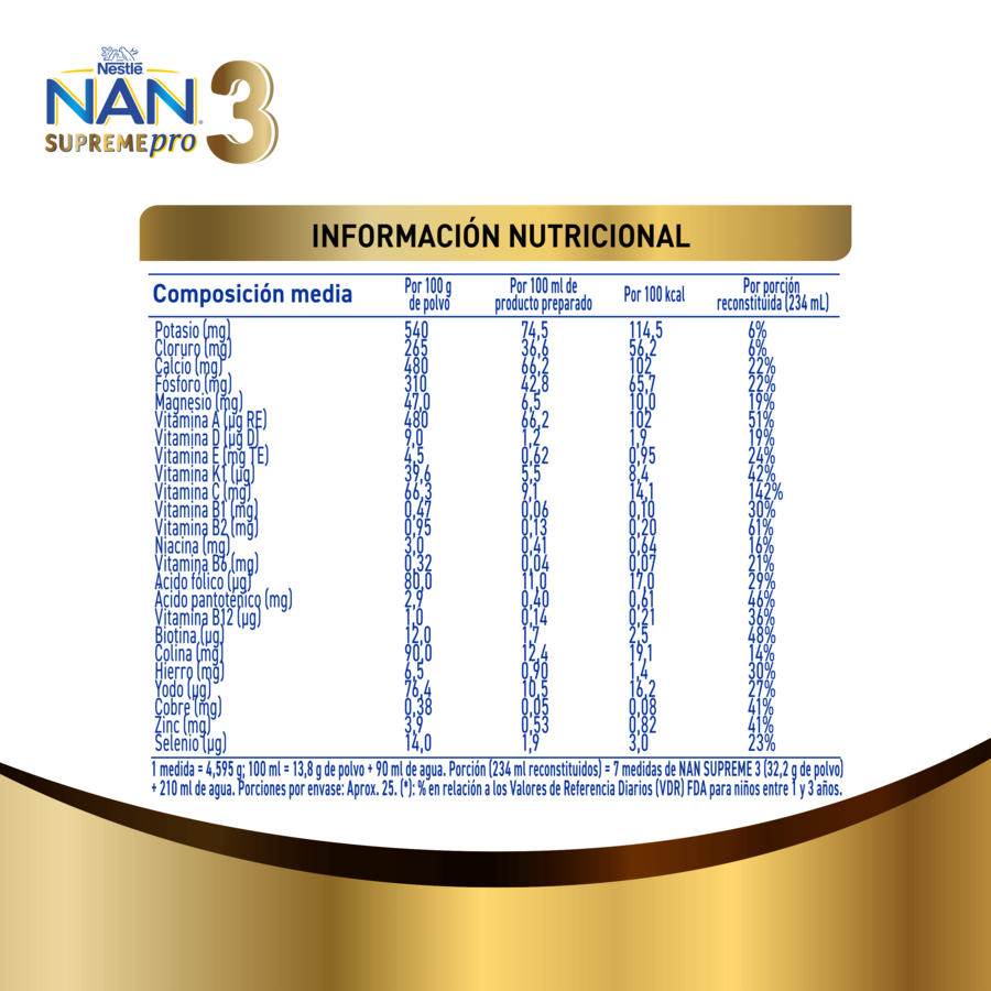 Fórmula Infantil NAN® 3 SupremePro 800g 