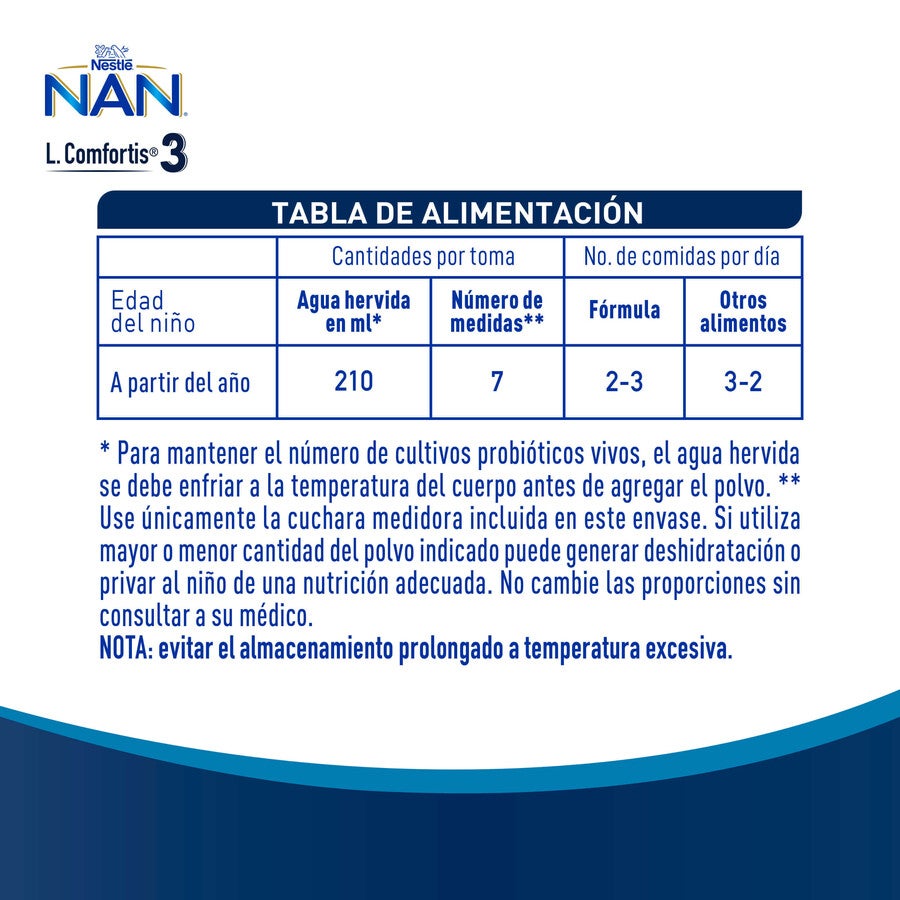 Fórmula láctea NAN® 3 L COMFORTIS® 800g