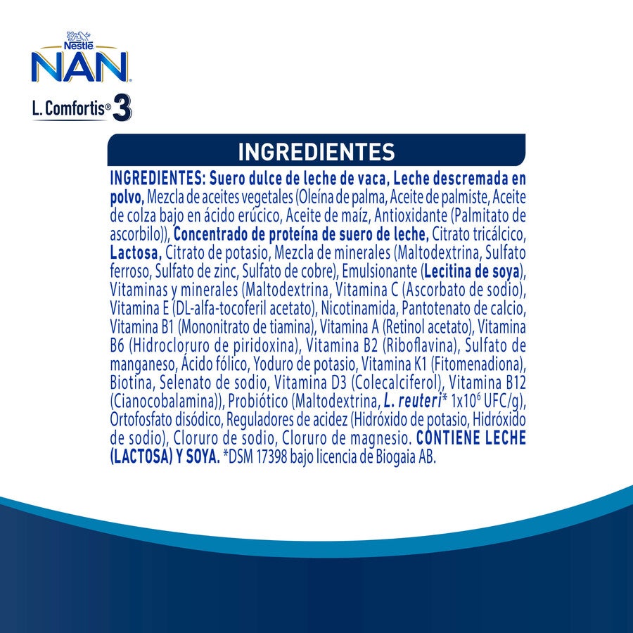 Fórmula láctea NAN® 3 L COMFORTIS® 800g