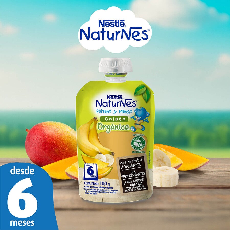 Colado Naturnes® Orgánico Plátano Mango 100g