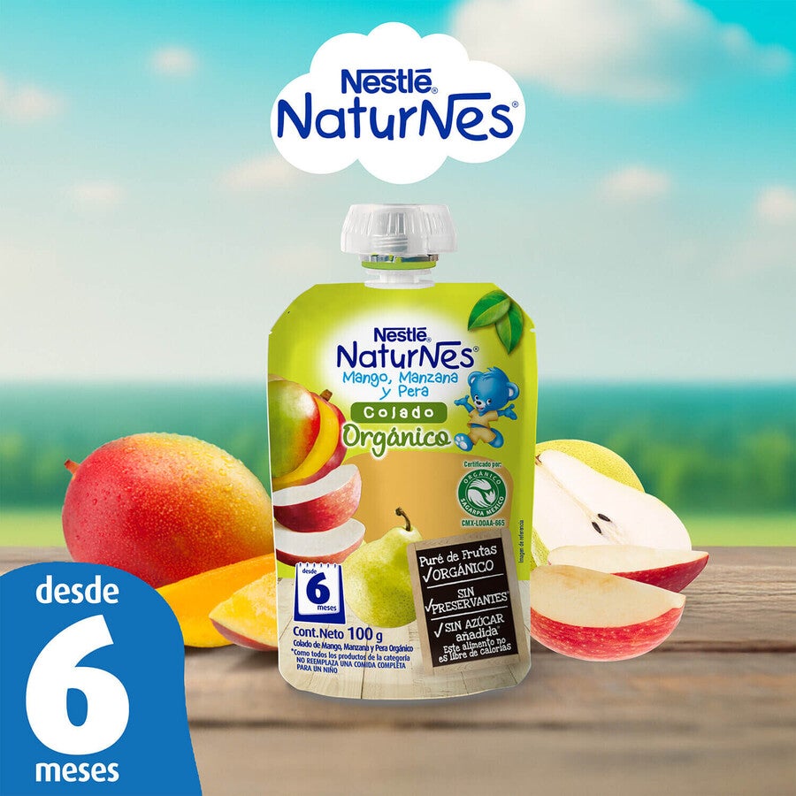 Colado Naturnes Orgánico Mango Manzana Pera 100g