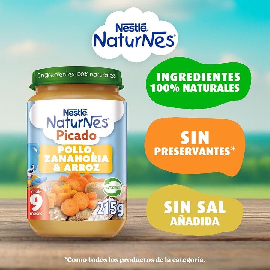 Picado Naturnes Pollo, Zanahoria y Arroz 215g