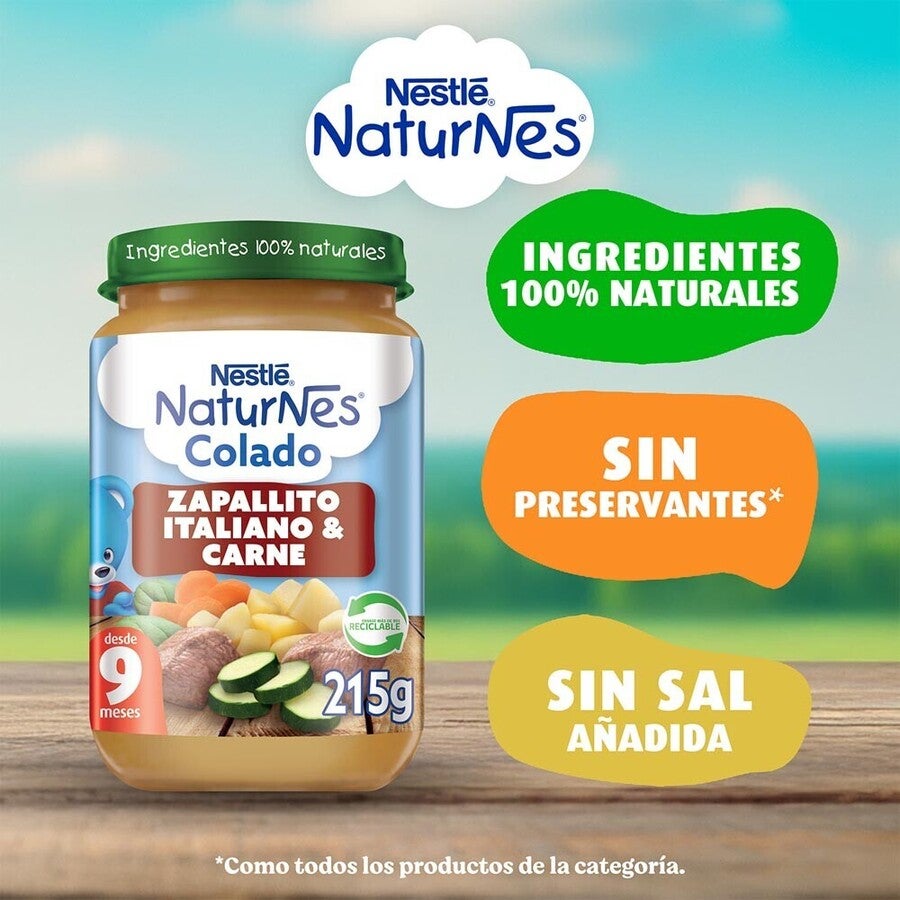 Colado Naturnes Zapallito Italiano y Carne 215g 