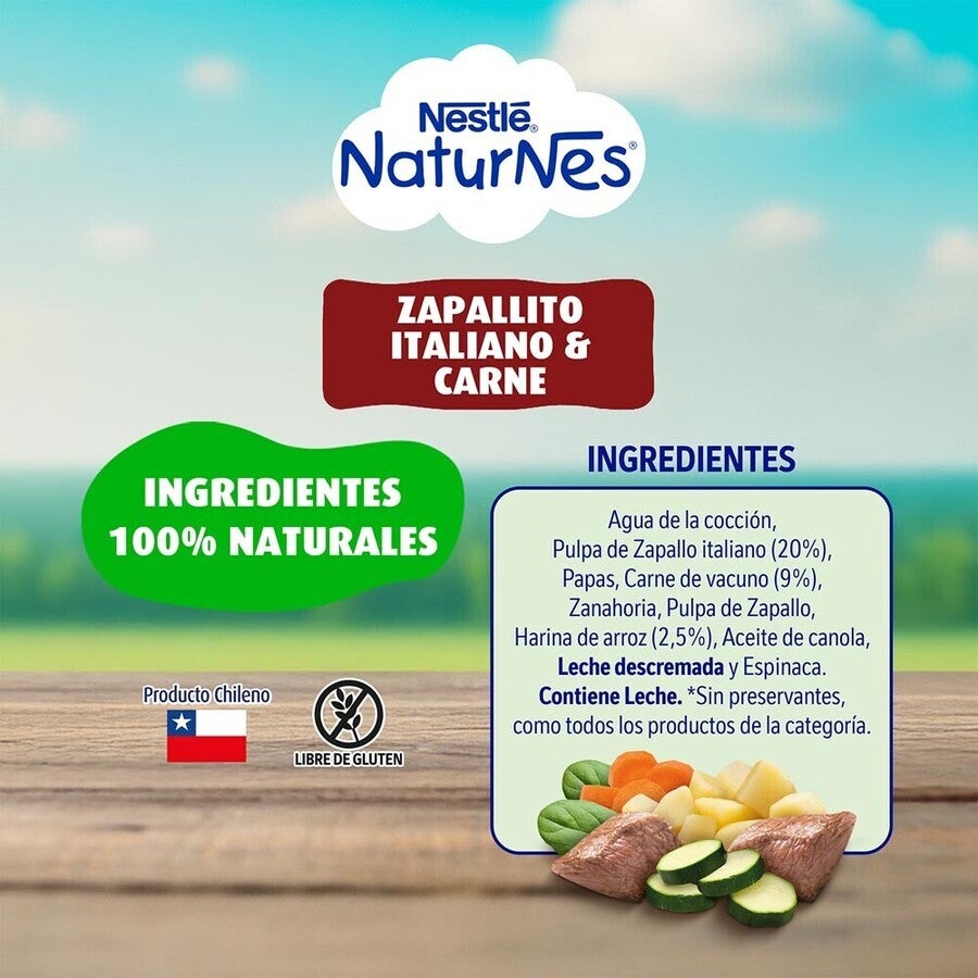 Colado Naturnes Zapallito Italiano y Carne 215g 