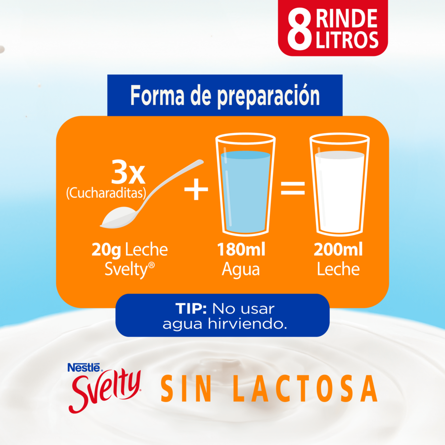 Leche en Polvo SVELTY® Sin lactosa Descremada