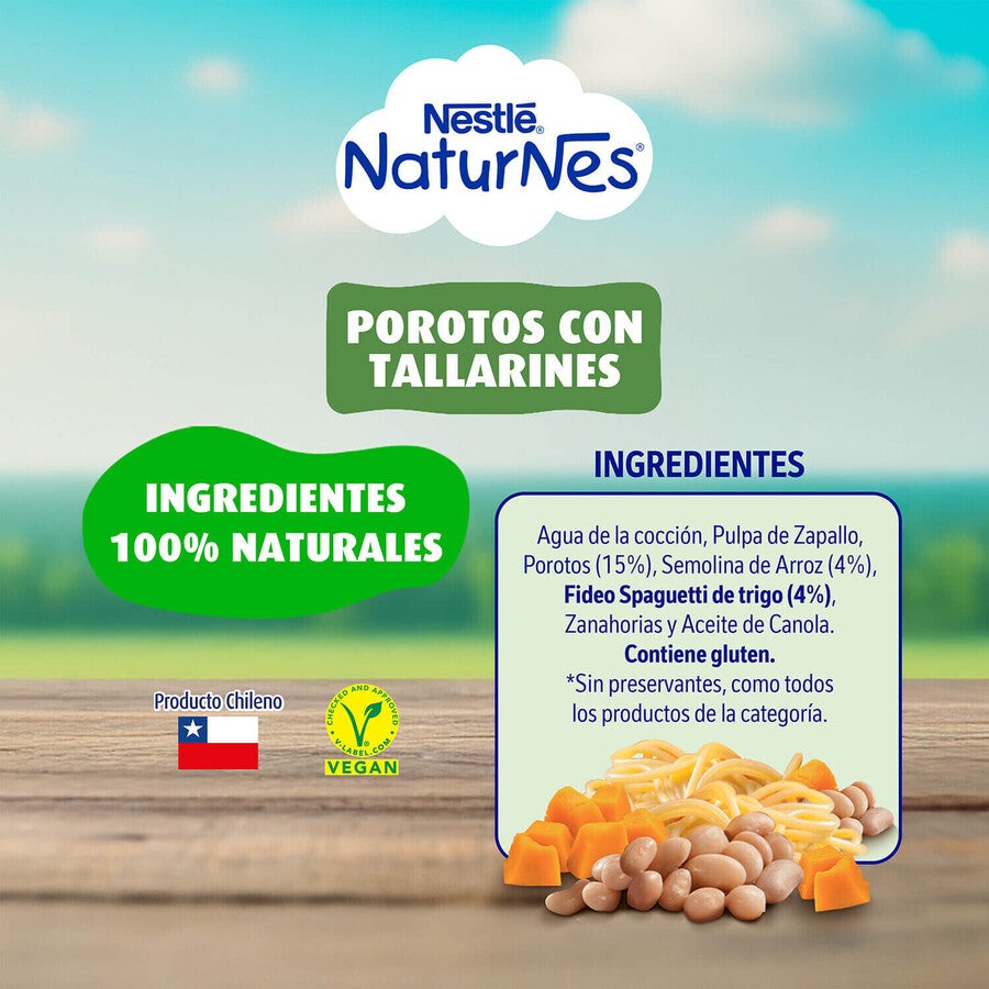 Picado Naturnes Porotos con Tallarines
