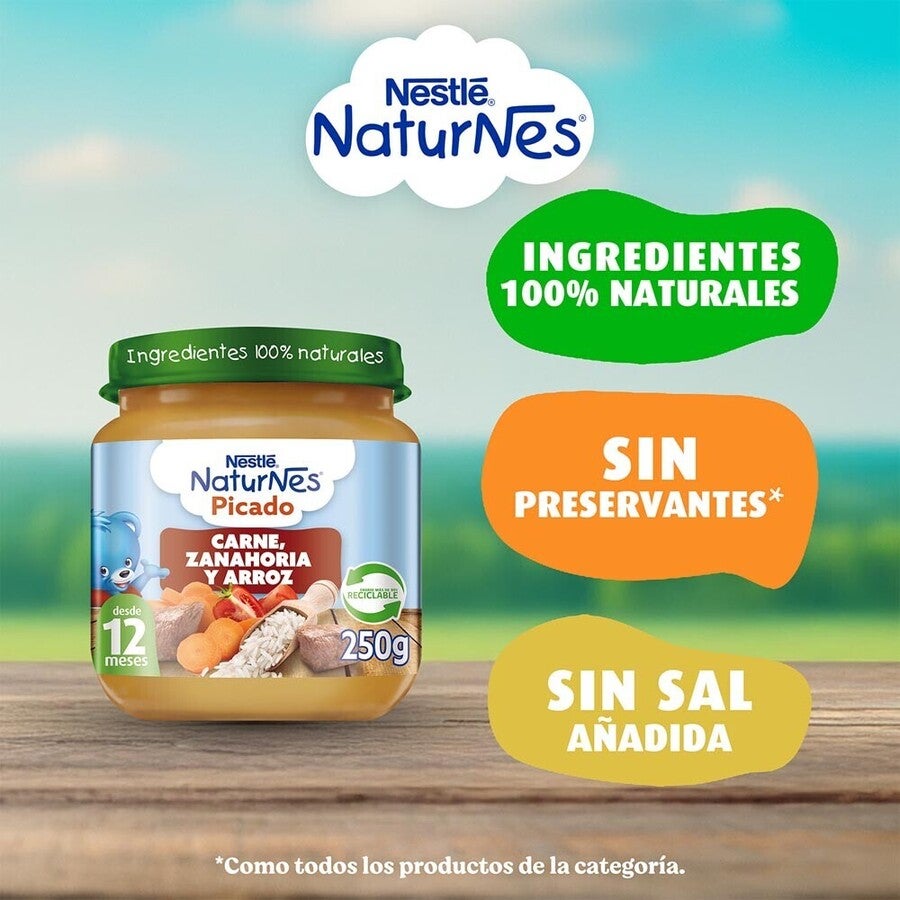 Picado Naturnes Carne, Zanahoria y Arroz 250g