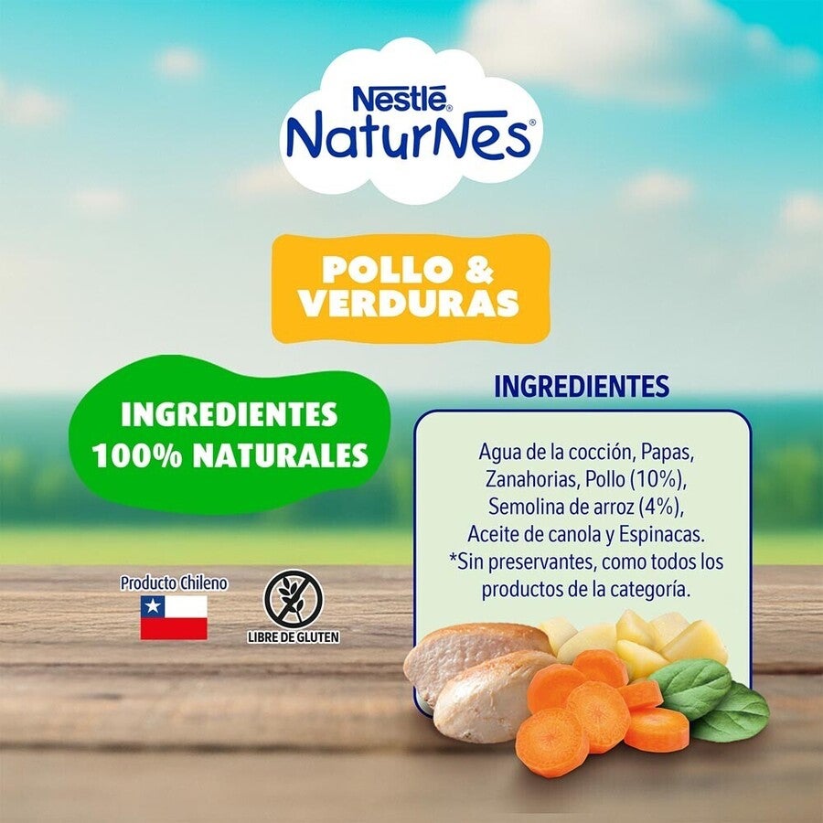 Colado Naturnes Pollo Verduras 115g