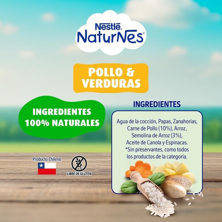 Picado Naturnes Pollo y Verduras 215g